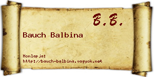 Bauch Balbina névjegykártya